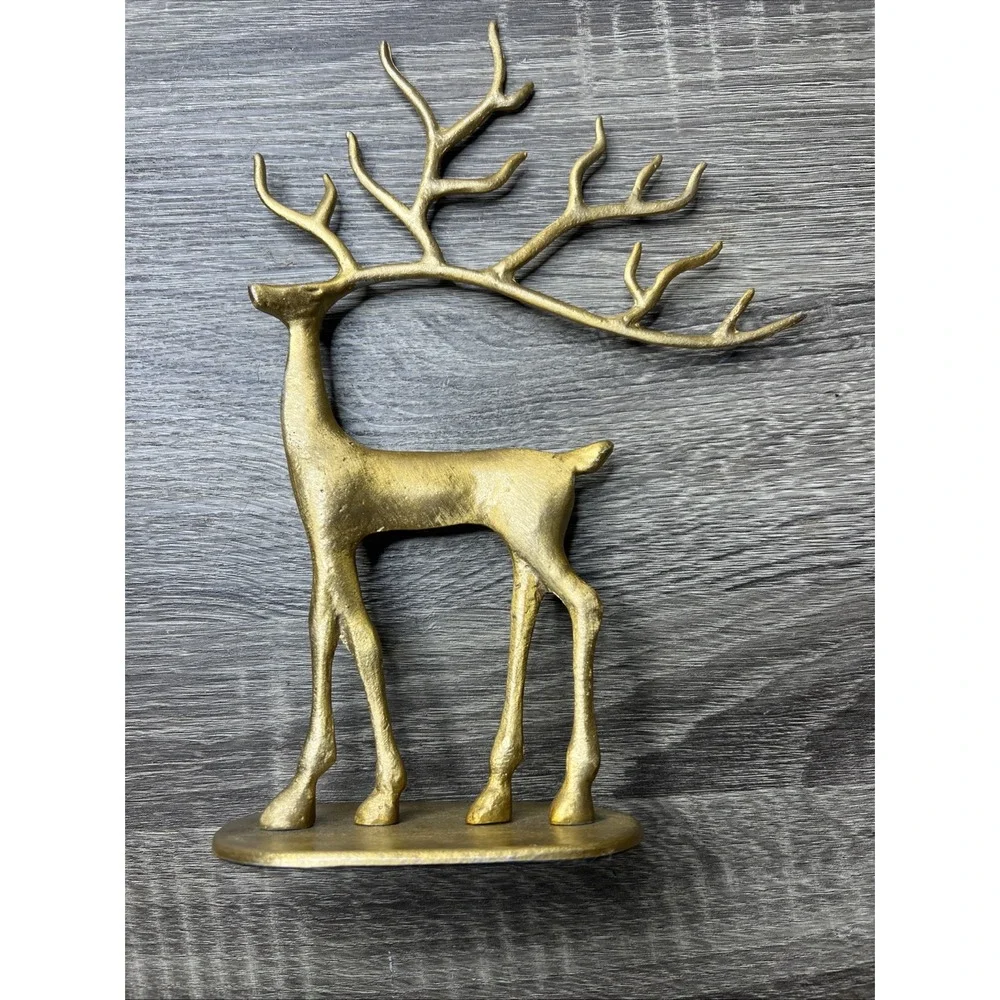 Pottery Barn Brass Sculpted Reindeer Deer Medium 15.75